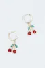 Cherry Huggie Earrings in Gold | QEA934-GDMLT sold by Glik’s