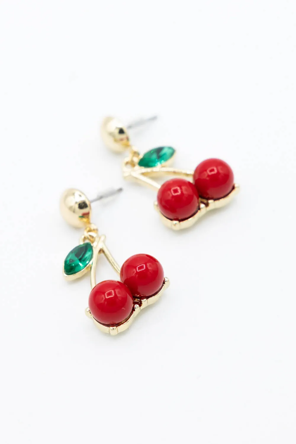 Cherry Drop Earrings in Gold | CEB258-GDMRE sold by Glik’s