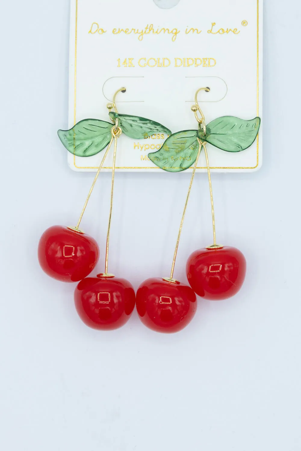 Cherry Long Earrings for Women in Red | DJE311317-BURG-OOS sold by Glik’s