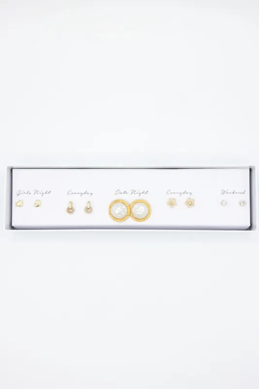 Hammered Pearl Earrings Gift Box Set | ED10141BLUE sold by Glik’s