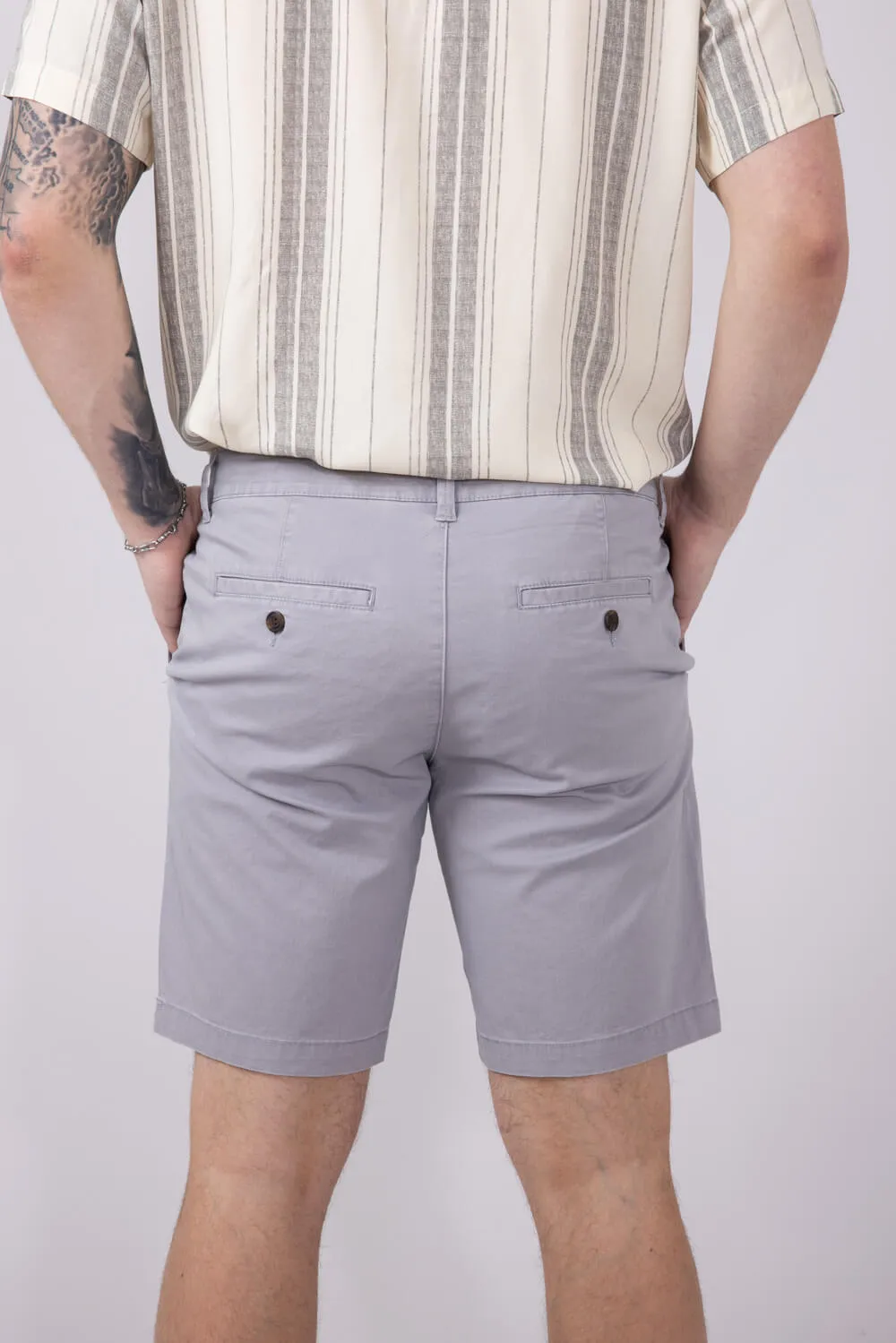 1897 Legends 9” Heavy Washed Twill Flat Front Shorts for Men in Light Grey | 5GLL1223-LTGRY sold by Glik’s product image thumbnail 2