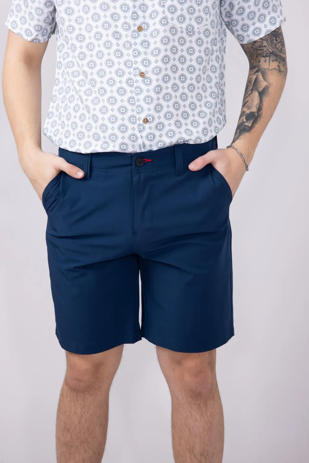 1897 Legends 9” Hydro Flat Front Shorts for Men in Navy | 5GLL1225-NAVY sold by Glik’s product image thumbnail 4