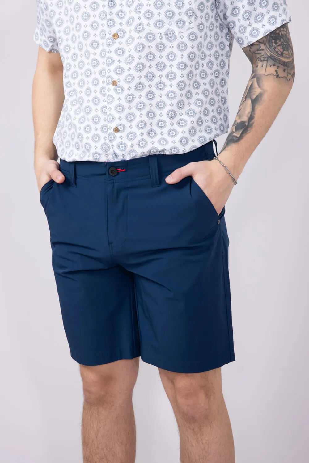 1897 Legends 9” Hydro Flat Front Shorts for Men in Navy | 5GLL1225-NAVY sold by Glik’s