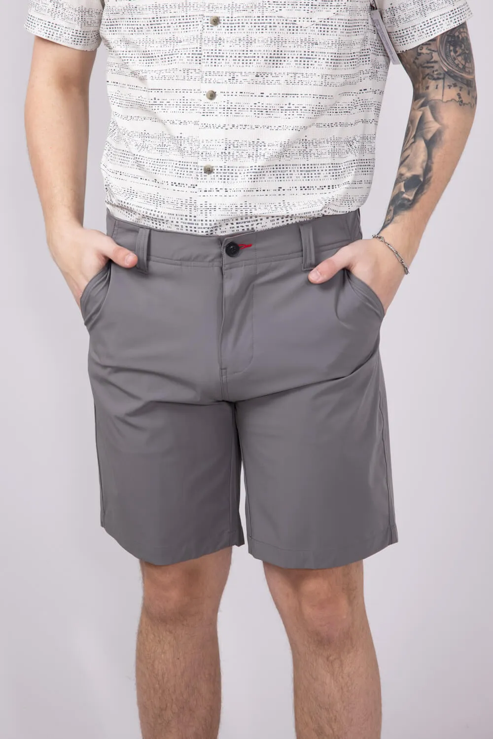 1897 Legends 9” Hydro Flat Front Shorts for Men in Light Grey | 5GLL1225-LTGRY sold by Glik’s product image thumbnail 4