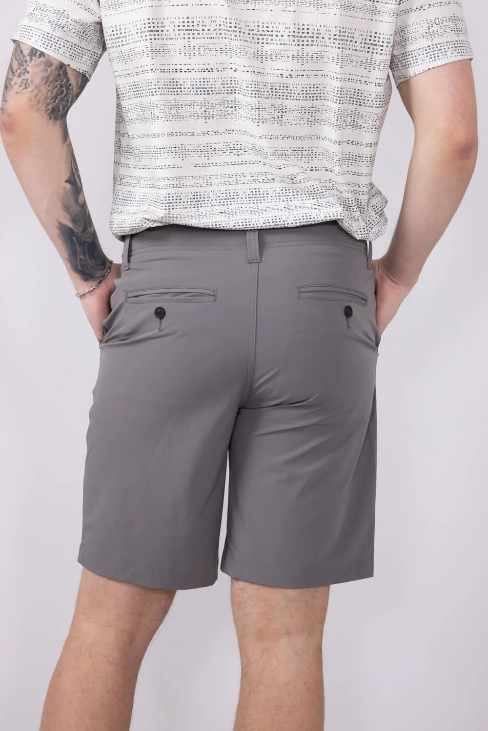 1897 Legends 9” Hydro Flat Front Shorts for Men in Light Grey | 5GLL1225-LTGRY sold by Glik’s product image thumbnail 2