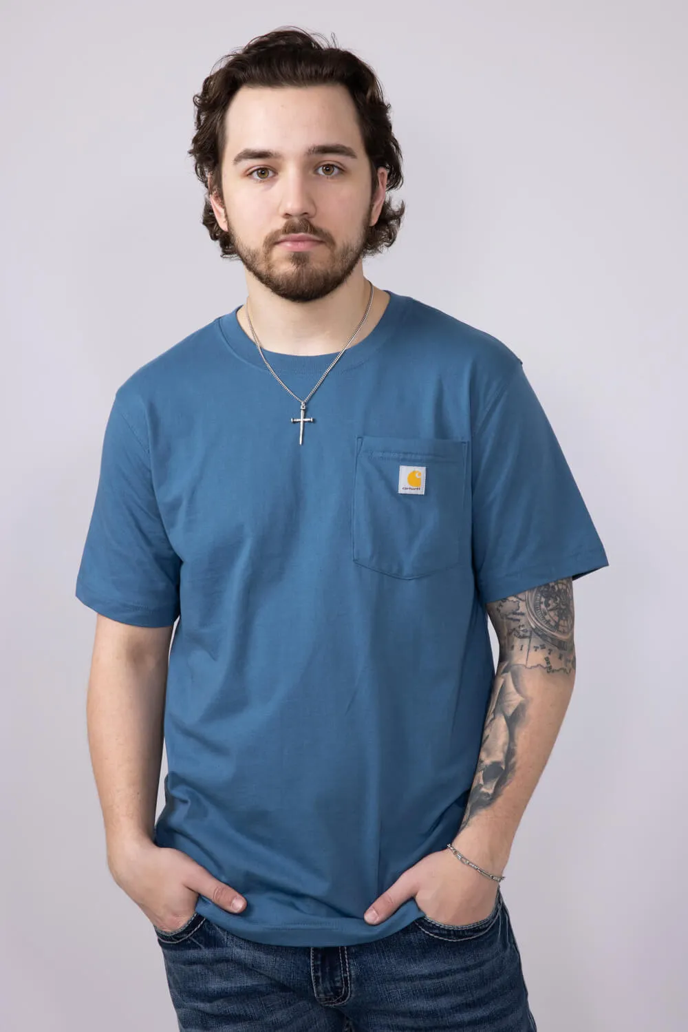 Carhartt Pocket Graphic T-Shirt for Men in Blue | 106760-HK8-STRMBLU sold by Glik’s product image thumbnail 4