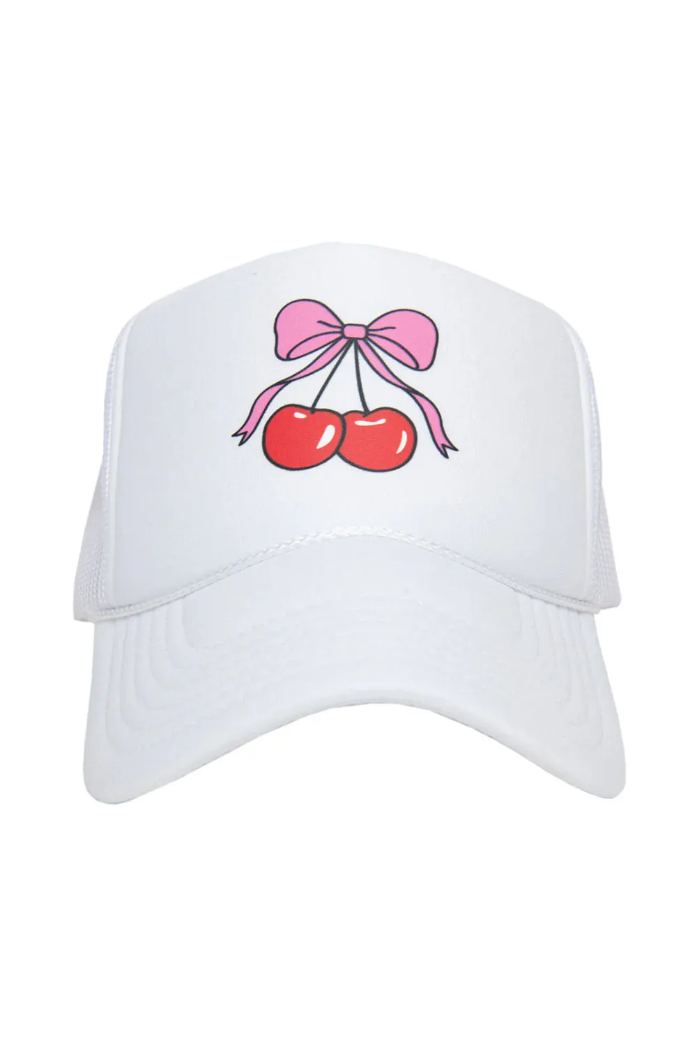 Cherry Bow Foam Trucker Hat for Women in White | KDC-TCFM-1125-WHT sold by Glik’s product image thumbnail 2