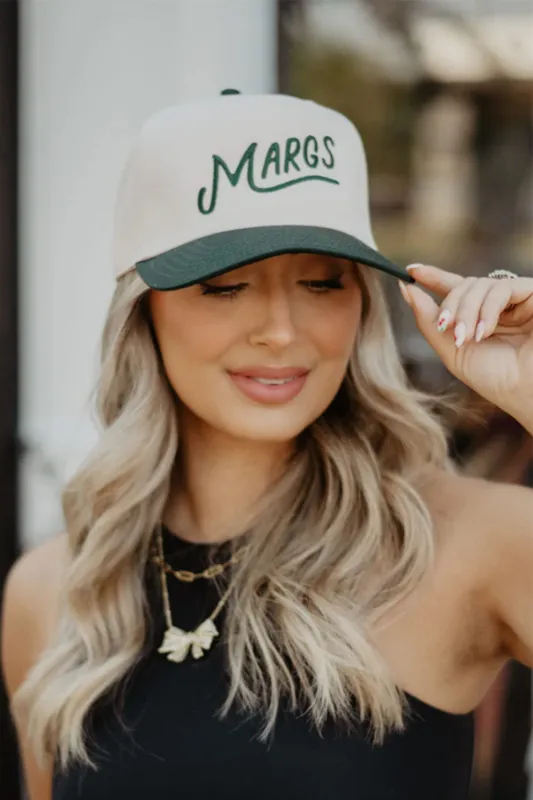 Margs Trucker Hat for Women in Dark Green/Tan | KDC-BC-1107-DGN-TAN sold by Glik’s
