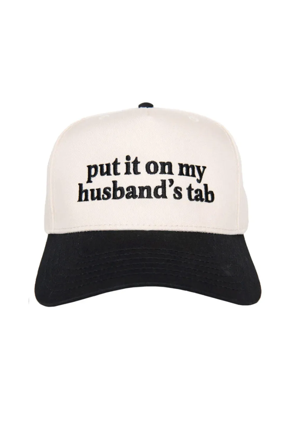Put It On My Husband’s Tab Trucker Hat for Women in Black/Tan | KDC-BC-1110-BLK-TAN sold by Glik’s product image thumbnail 2