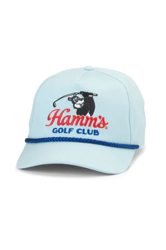 American Needle Hamm's Golf Club Roscoe Hat for Men in Blue | 23008A-HAMMS sold by Glik’s