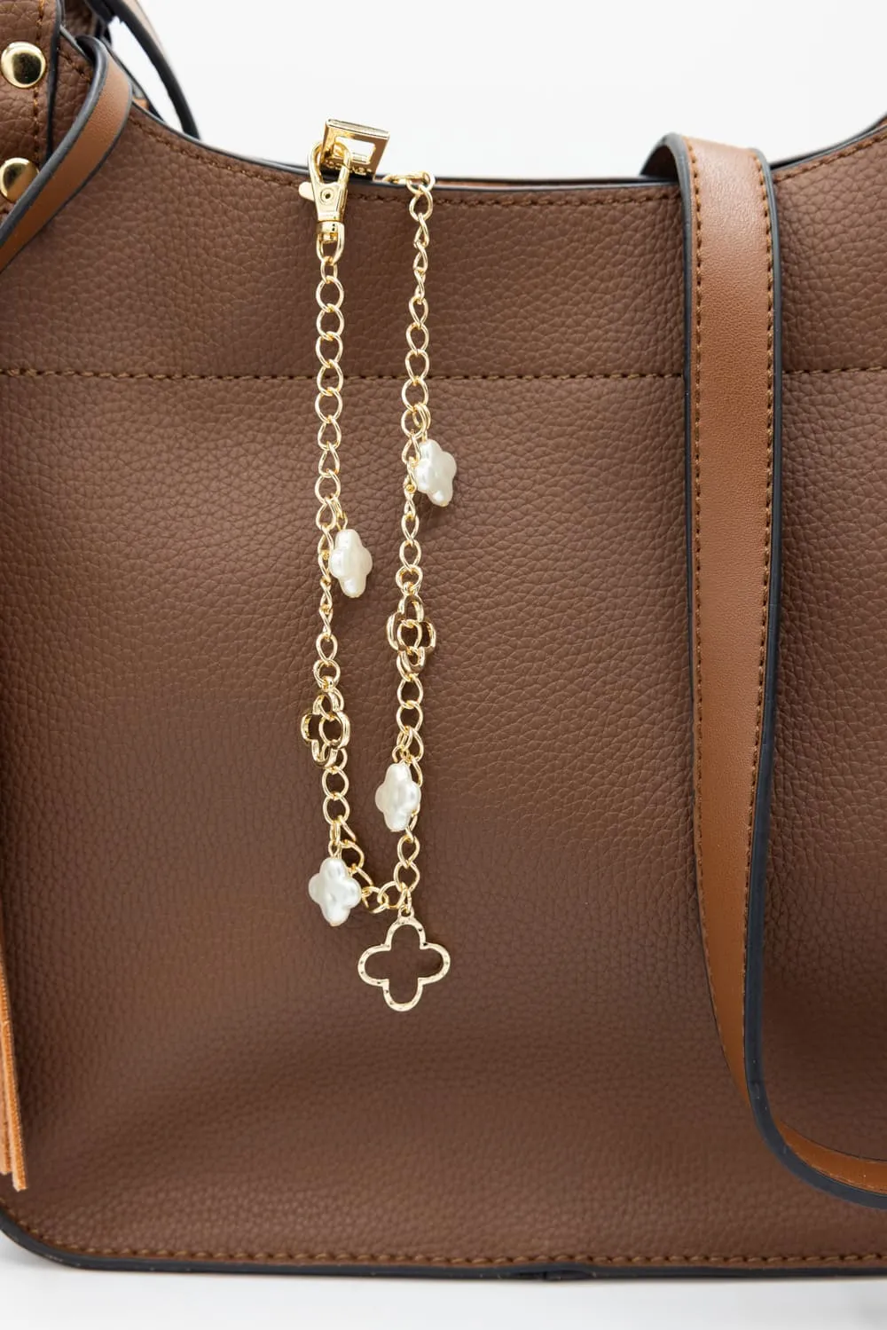 Clover Chain Purse Charm in Gold | JCA045-GDCRM sold by Glik’s product image thumbnail 3