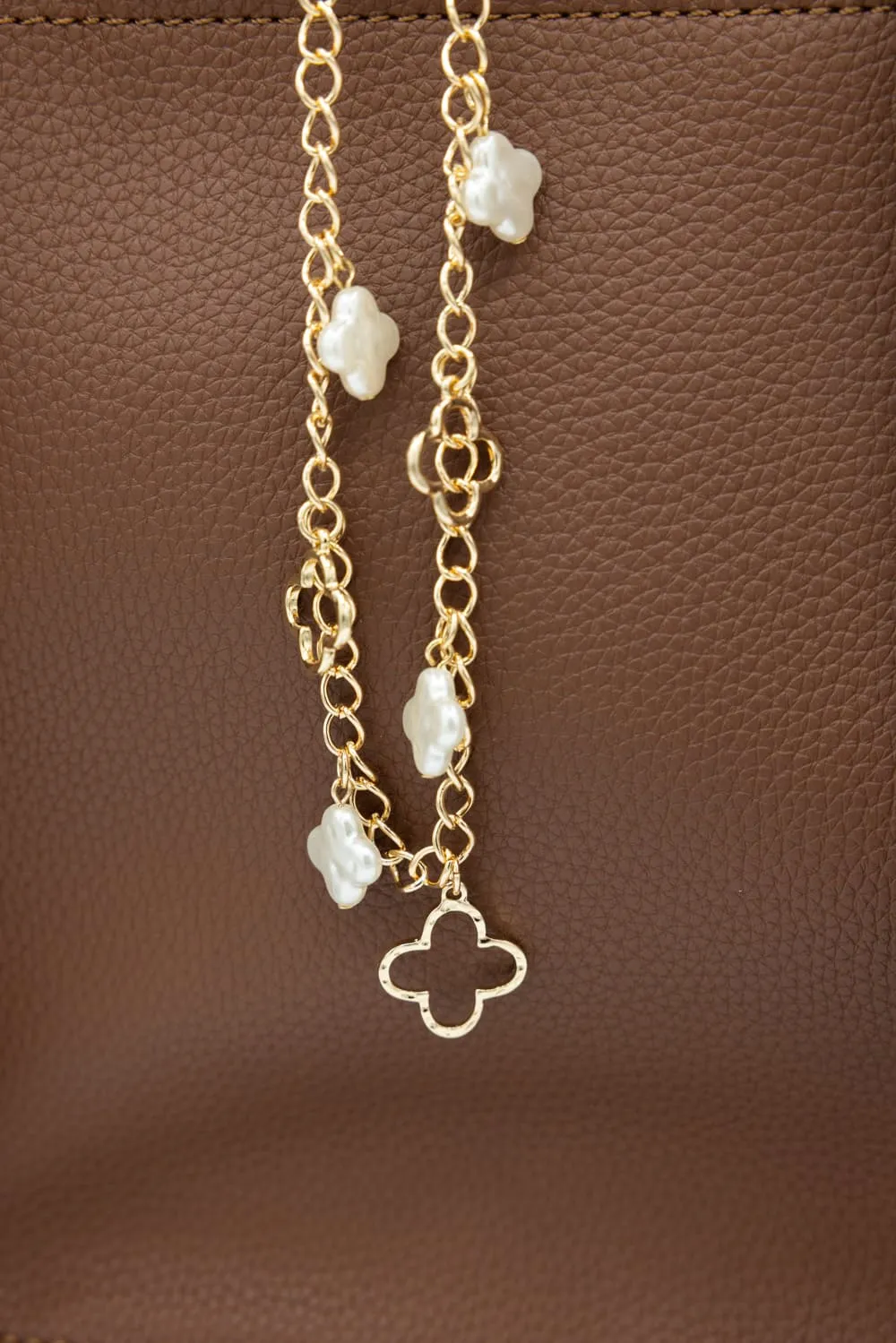 Clover Chain Purse Charm in Gold | JCA045-GDCRM sold by Glik’s product image thumbnail 2