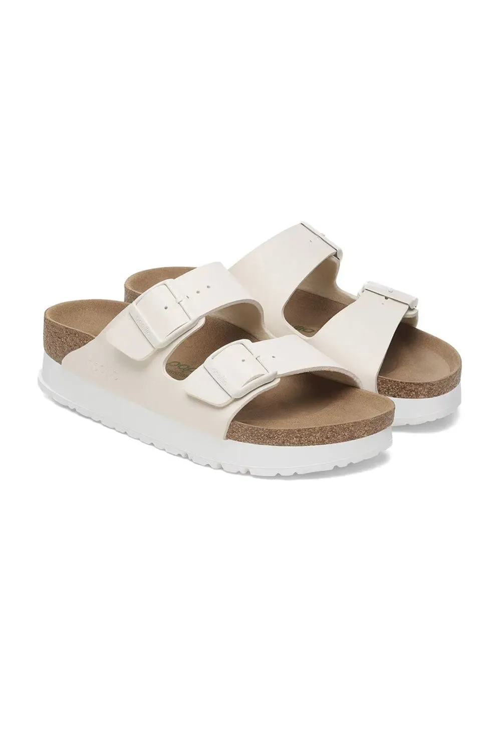 Papillio by Birkenstock Arizona Flex Birko-Flor Platform Sandals for Women in Eggshell | 1029127 sold by Glik’s