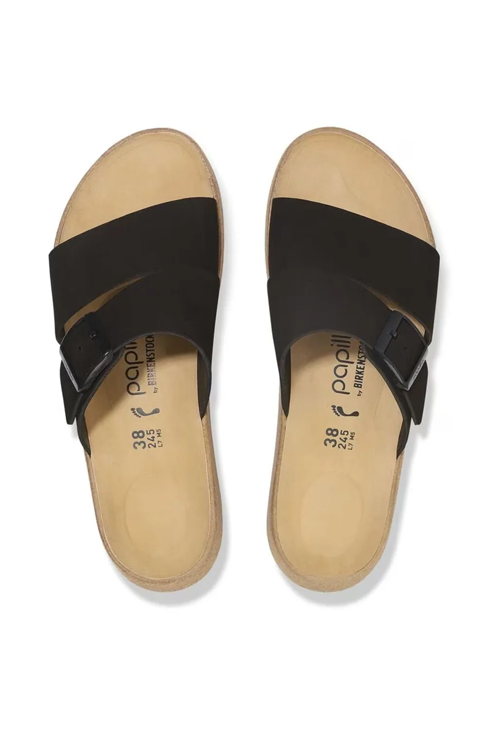 Papillio by Birkenstock Almina Nubuck Sandals for Women in Black | 1029100 sold by Glik’s product image thumbnail 4