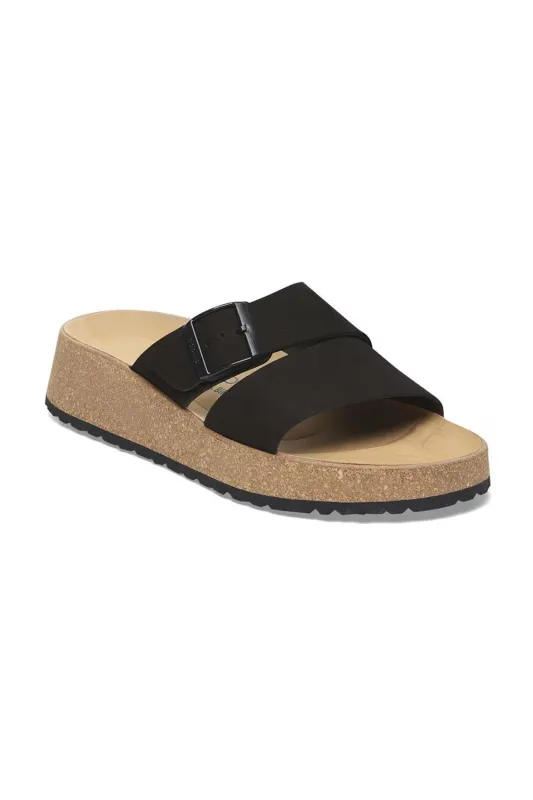 Papillio by Birkenstock Almina Nubuck Sandals for Women in Black | 1029100 sold by Glik’s