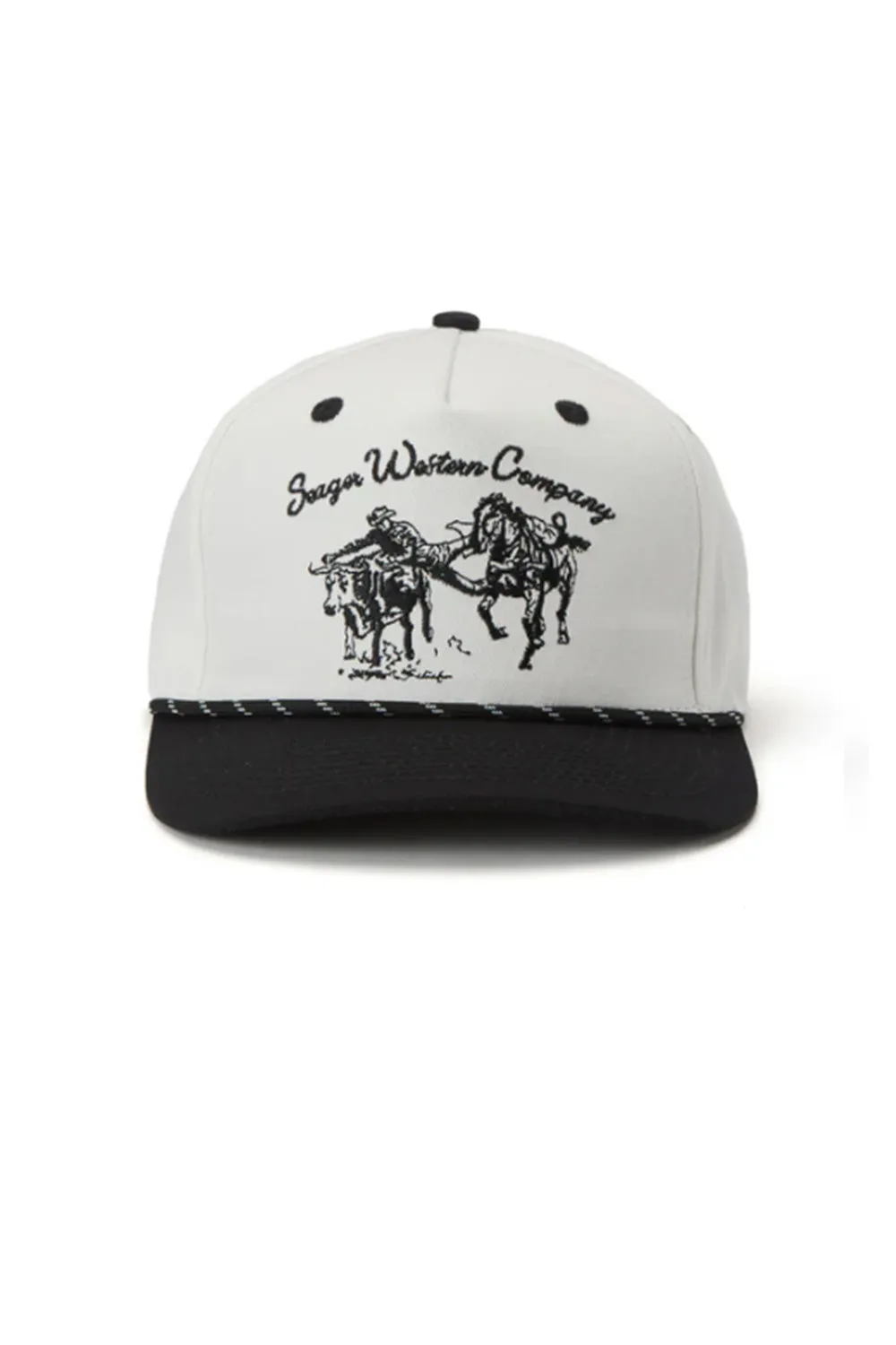 Seager Los Rios Canvas Snapback Hat for Men in Cream/Black | MHSP25LOSRIBCRM sold by Glik’s product image thumbnail 3