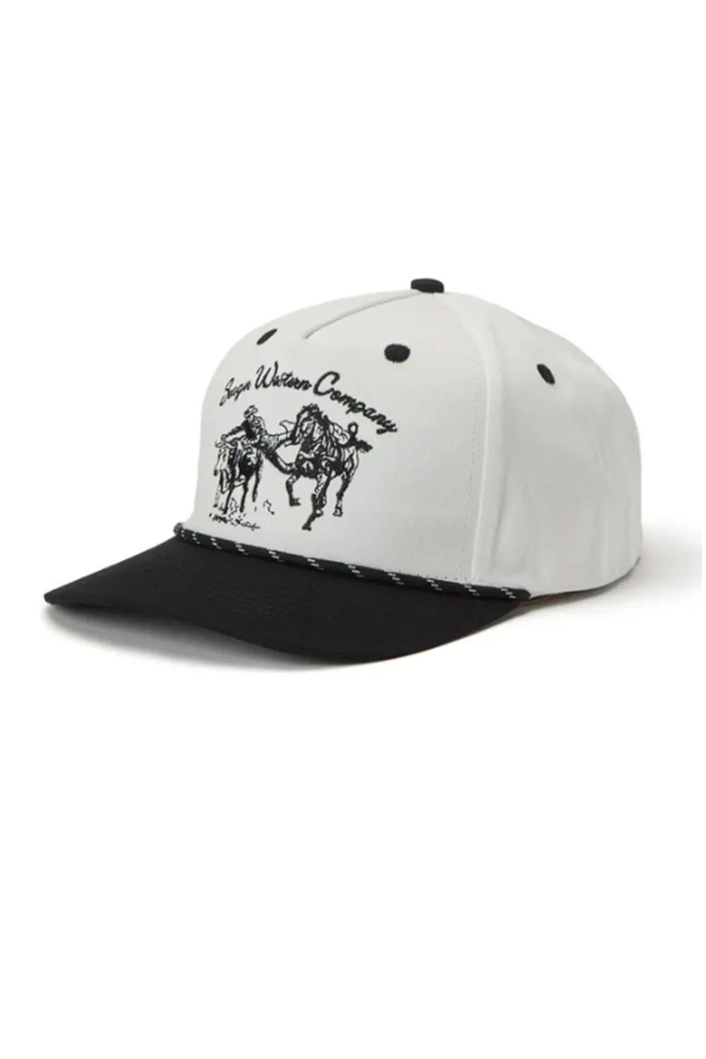 Seager Los Rios Canvas Snapback Hat for Men in Cream/Black | MHSP25LOSRIBCRM sold by Glik’s
