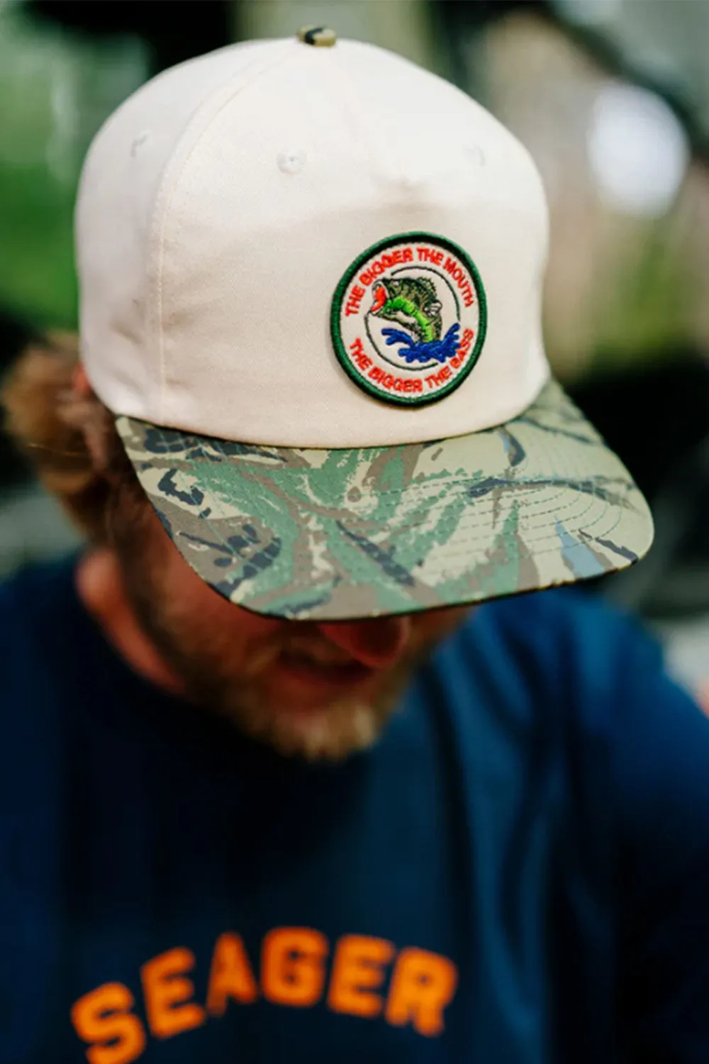 Seager I'm Hooked Snapback Hat for Men in Tan/Camo | MHSP25HOOKCAMO sold by Glik’s product image thumbnail 3