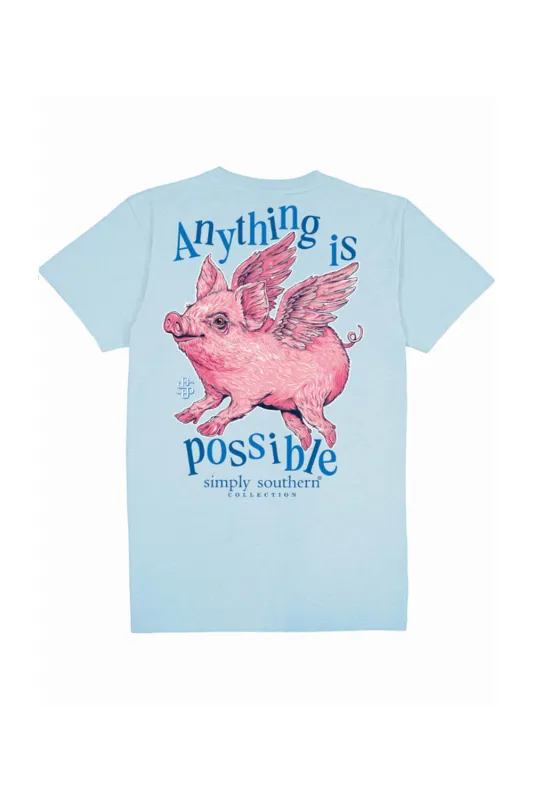 Simply Southern Plus Size Anything Is Possible T-shirt for Women in Ice Blue | EXT-SS-PIG-ICE sold by Glik’s