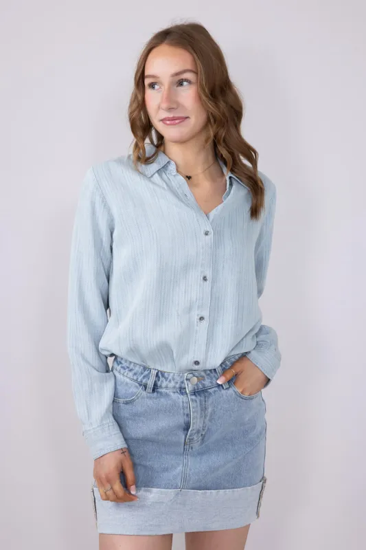 Thread & Supply Grace Top for Women in Blue | T3235LZTTS-MIAHERRINGBONE sold by Glik’s