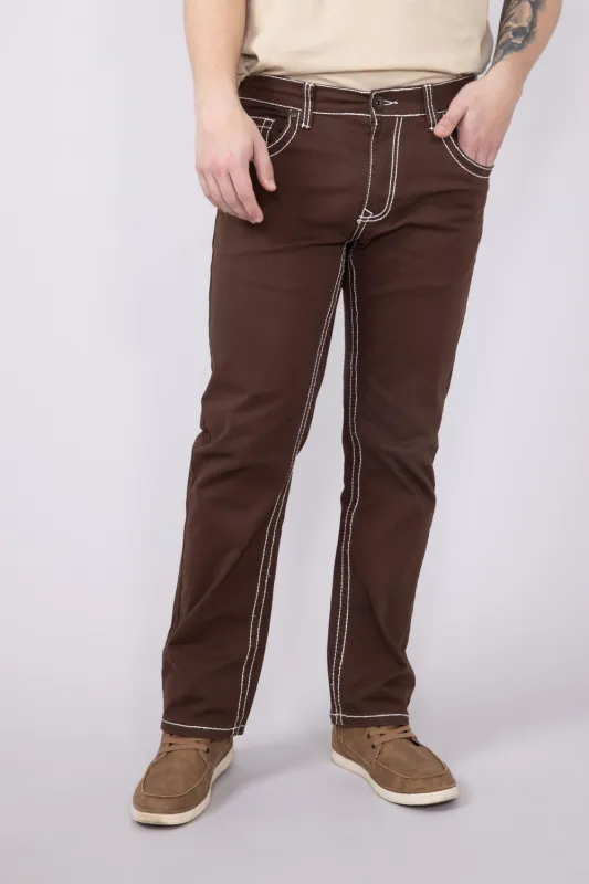 True Luck Blake Bootcut Jeans for Men in Brown | TL16350002-CHOCOLATE sold by Glik’s