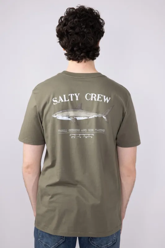 Salty Crew Bruce T-Shirt for Men in Dusty Olive | 20035067-DUSTY OLIVE made by Salty Crew