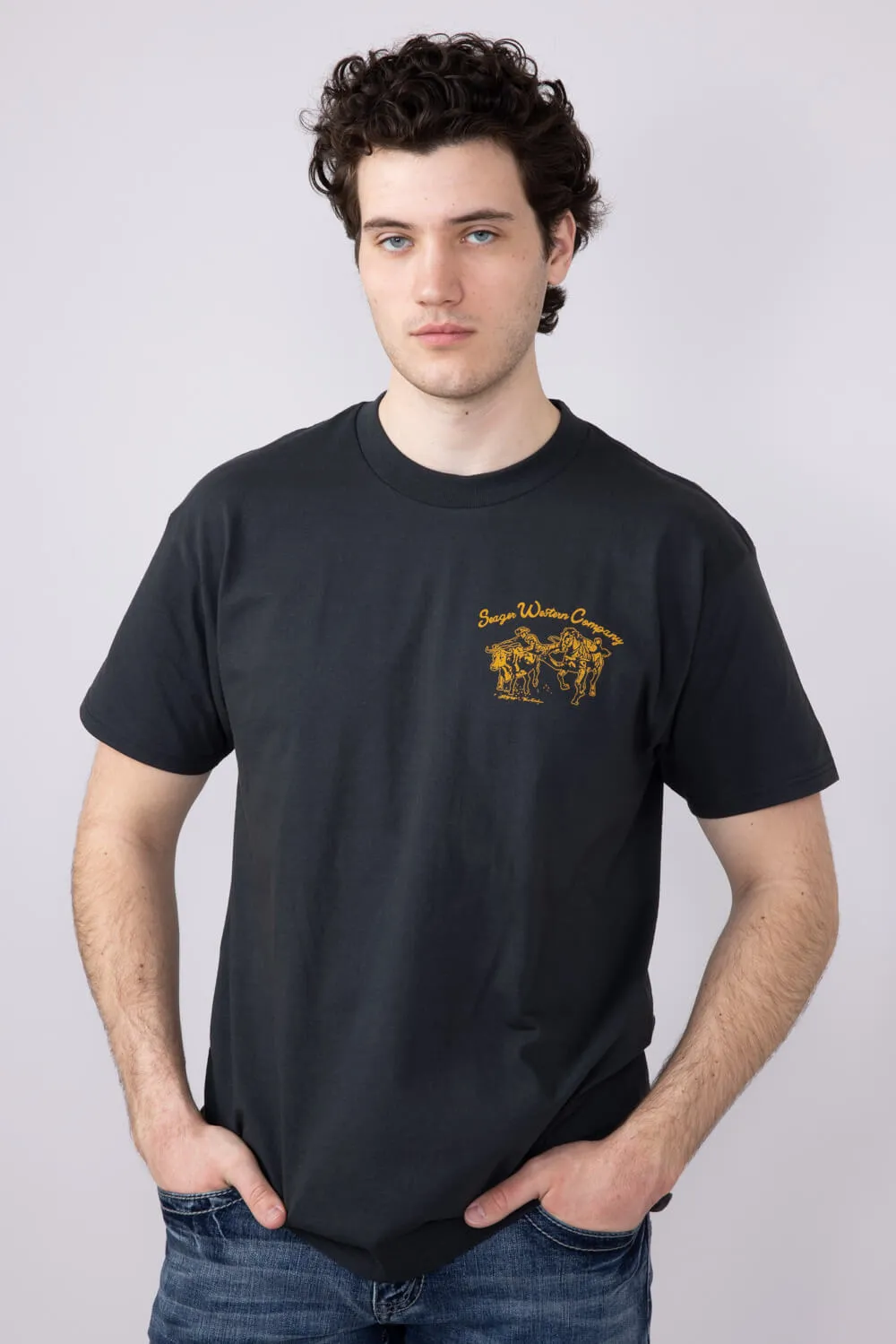 Seager Los Rios Western T-Shirt for Men in Vintage Black | MTSP25LOSRIBLK sold by Glik’s product image thumbnail 3