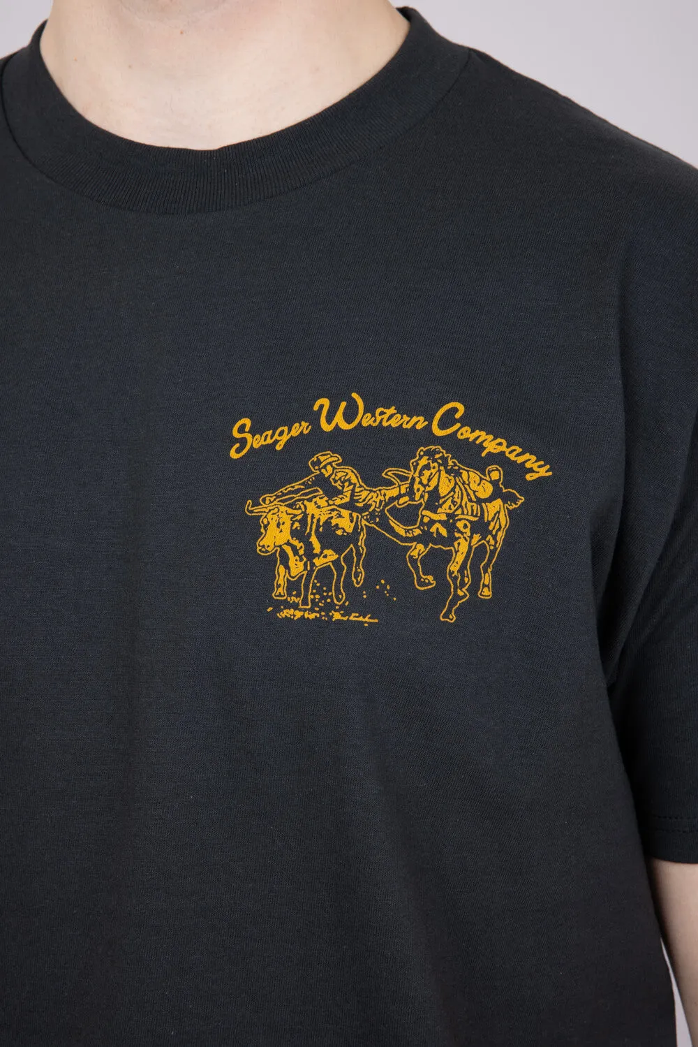 Seager Los Rios Western T-Shirt for Men in Vintage Black | MTSP25LOSRIBLK sold by Glik’s product image thumbnail 4