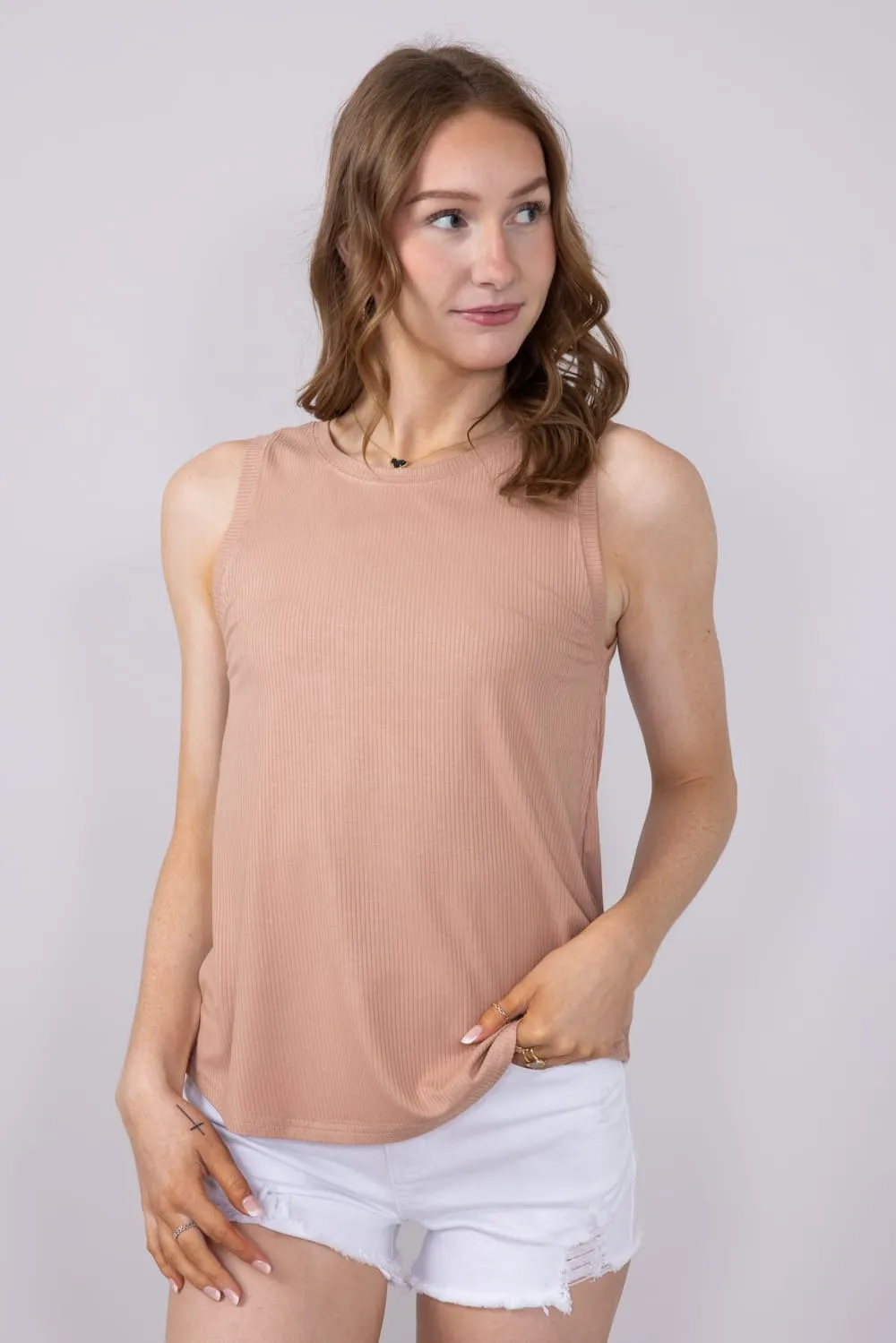Thread & Supply Euclid Tank Top for Women in Mauve | T1562RSTS-CAFEAULAIT sold by Glik’s