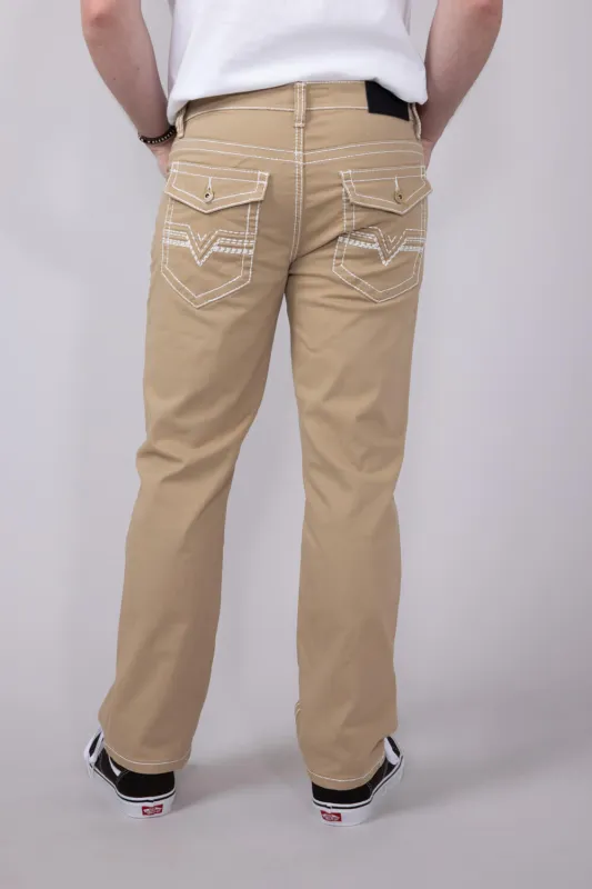 True Luck Blake Bootcut Jeans for Men in Khaki | TL16350002-KHAKI sold by Glik’s
