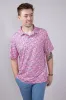 Printed Golf Cocktail Polo Shirt for Men in Pink | FGM113-PINK sold by Glik’s