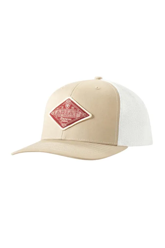 Ariat Diamond Patch Cap Snapback Hat for Men in Beige | A3000824139 sold by Glik’s