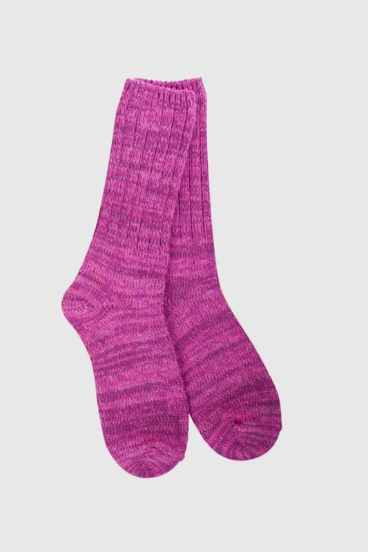 World's Softest Weekend Ragg Crew Socks for Women in Hot Pink | 75924 sold by Glik’s