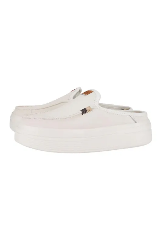 HEYDUDE Women’s Austin Lift Leather Shoes in White | 41759-100 sold by Glik’s