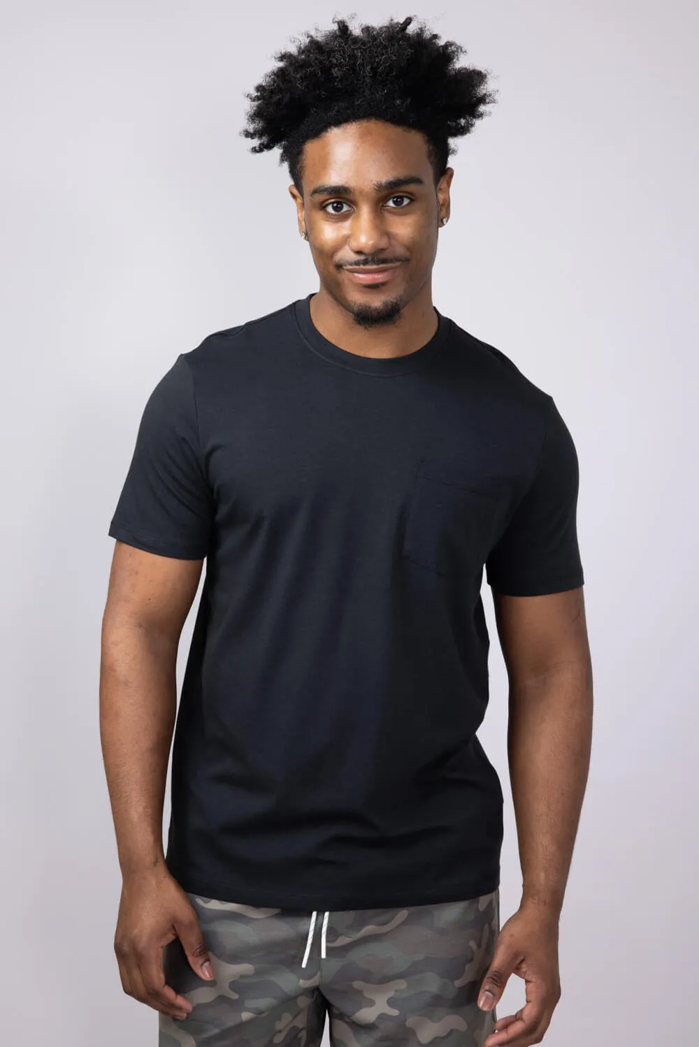 Free Fly Bamboo Current Pocket T-Shirt for Men in Black | MCNPT300-BLK sold by Glik’s