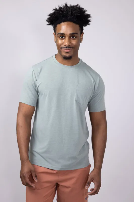 Free Fly Bamboo Flex Pocket T-Shirt for Men in Heather Green | MFT-HTHRGREEN sold by Glik’s