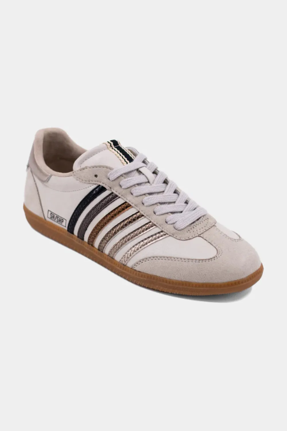 Shu Shop Stevie Sneakers for Women in Metallic Cream | STEVIE-METALLICS sold by Glik’s