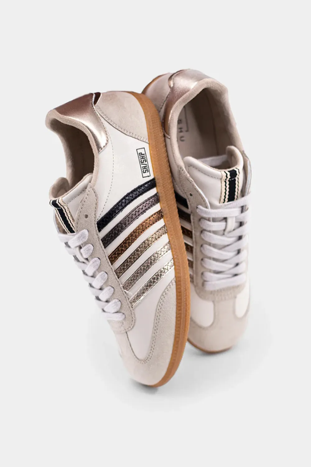 Shu Shop Stevie Sneakers for Women in Metallic Cream | STEVIE-METALLICS sold by Glik’s product image thumbnail 2
