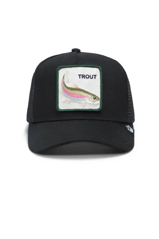 The Trout Trucker Hat for Men in Black | 101-1775-BLK-O/S sold by Glik’s