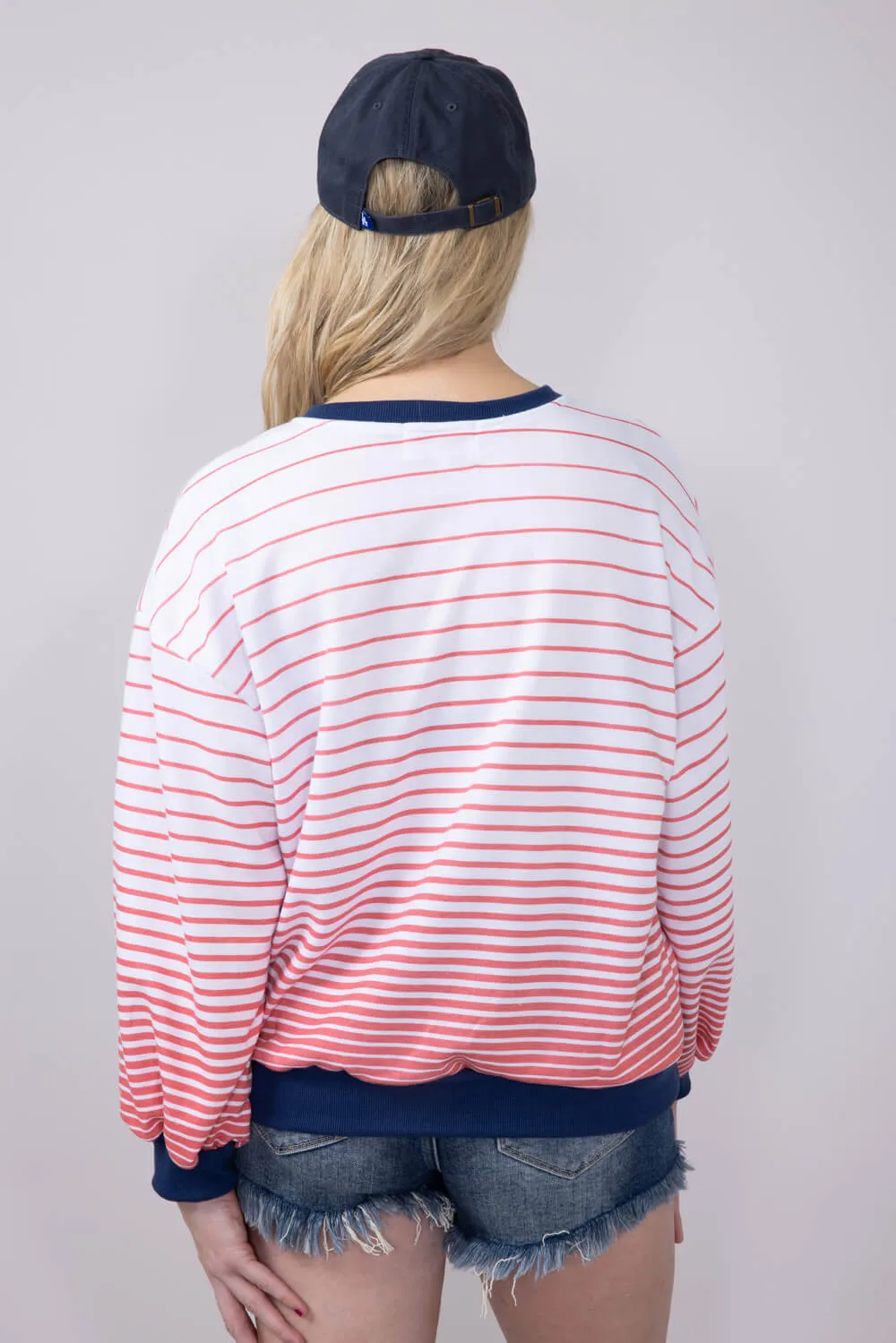 Simply Southern French Terry Striped America Sweatshirt for Women in White | PP-0125-SWTR-TRY-FRNCH-USA sold by Glik’s product image thumbnail 2