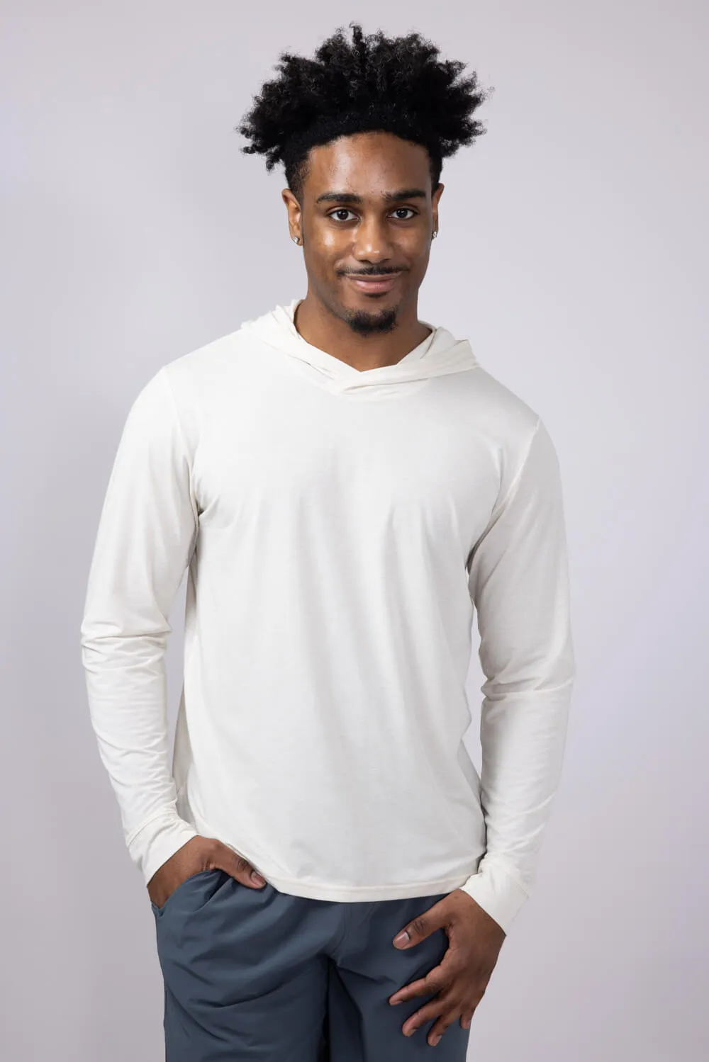 Free Fly Elevate Lightweight Hoodie for Men in Heather Birch | MELW033-BIRCH sold by Glik’s