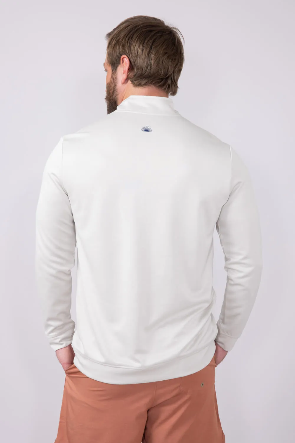 Vintage Summer Performance Q-Zip Fleece for Men in Khaki | V45808-KHAKI sold by Glik’s product image thumbnail 3