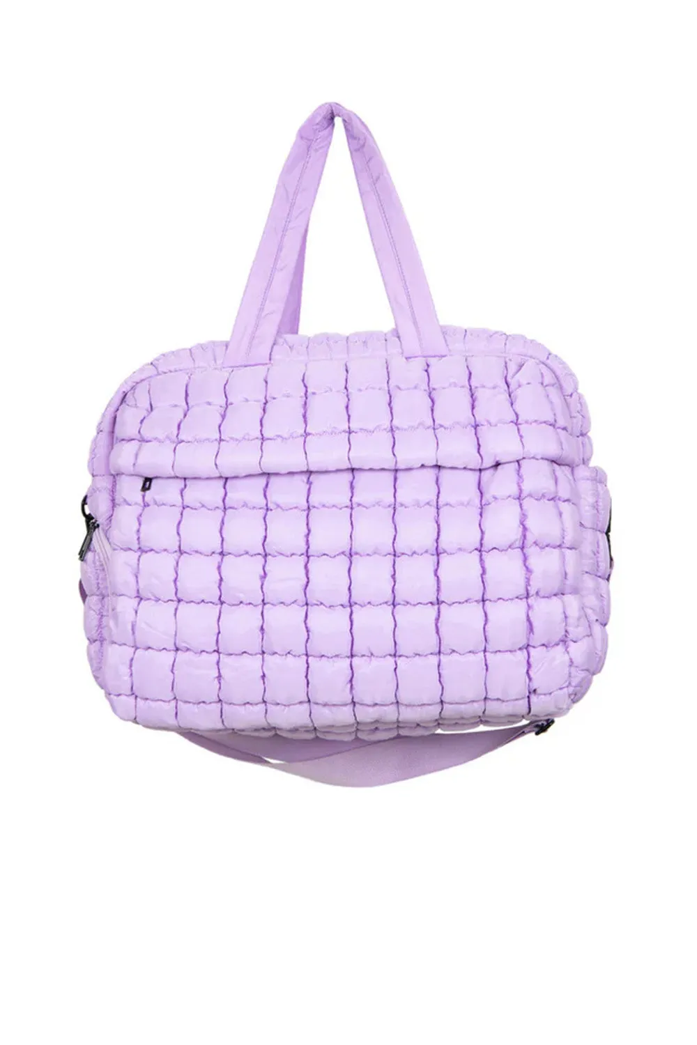 Quilted Puffer Weekender Bubble Bag for Women in Light Purple | KDC-WKB-25-LPL sold by Glik’s product image thumbnail 3