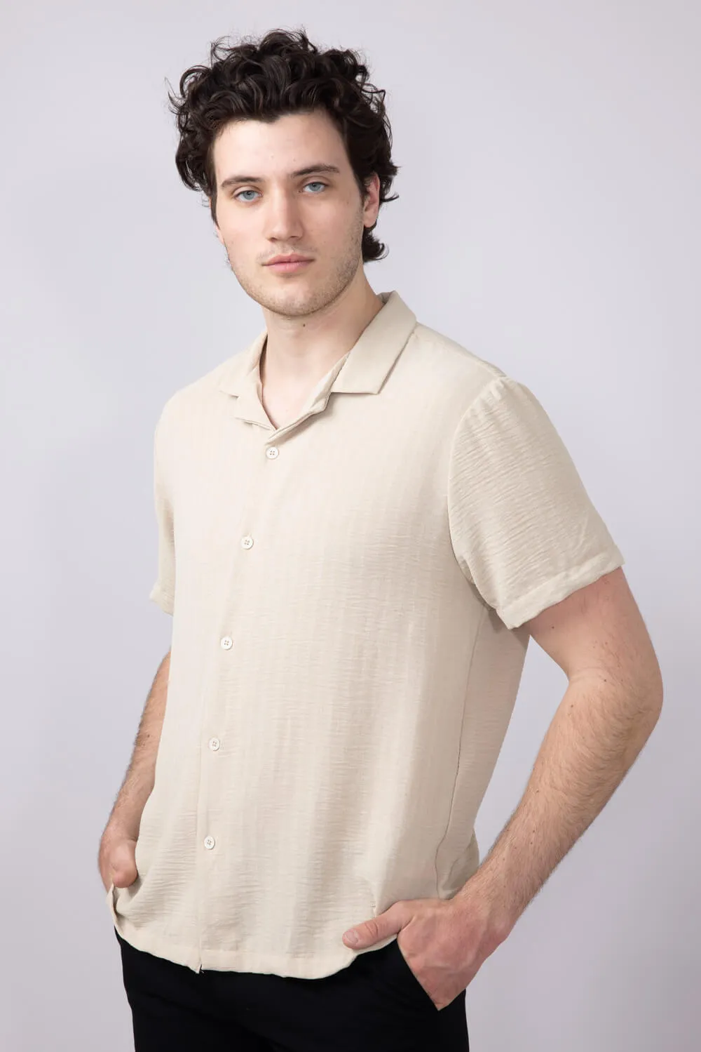 Textured Button Up Shirt for Men in Sand | CVS-8499 SAND sold by Glik’s