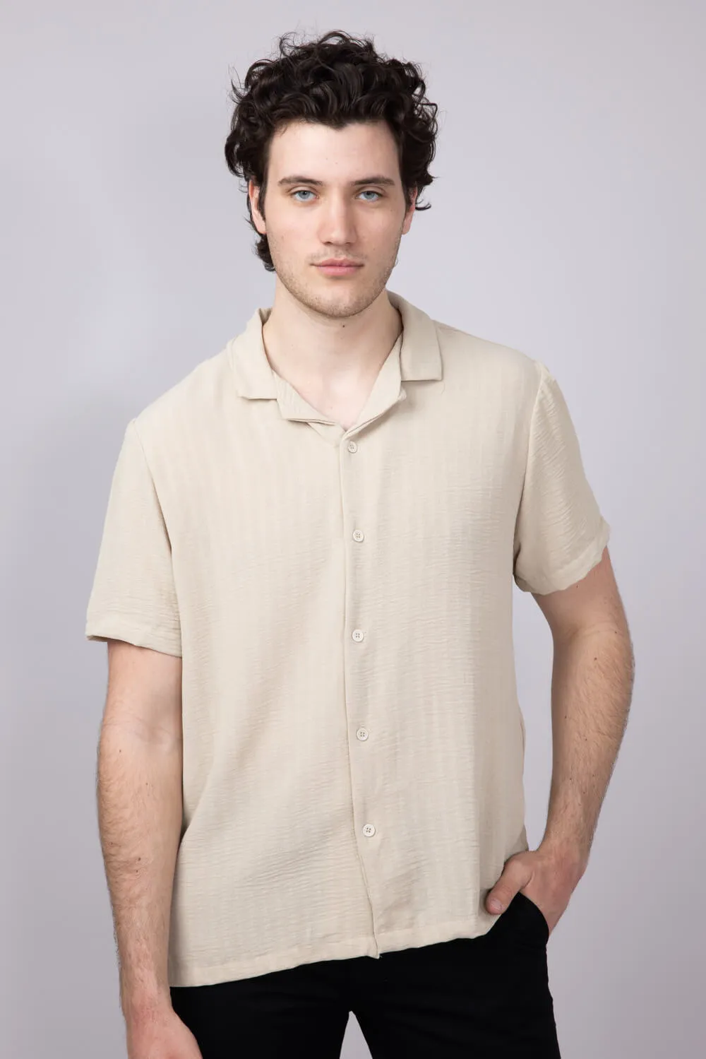 Textured Button Up Shirt for Men in Sand | CVS-8499 SAND sold by Glik’s product image thumbnail 3