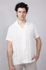 Denim & Flower Striped Button Up Shirt for Men in White | CLS-8989 WHT sold by Glik’s