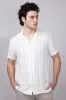 Denim & Flower Striped Button Up Shirt for Men in White | CLS-8989 WHT sold by Glik’s