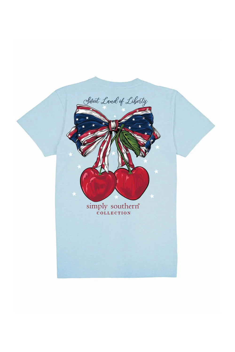 Simply Southern Youth Land Of Liberty T-Shirt for Girls in Ice | YTH-SS-SWEET-ICE sold by Glik’s