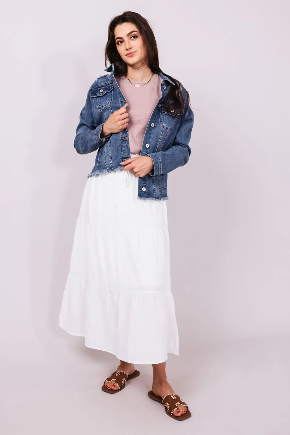 KanCan Frayed Hem Denim Jacket for Women | KC5085D sold by Glik’s product image thumbnail 2