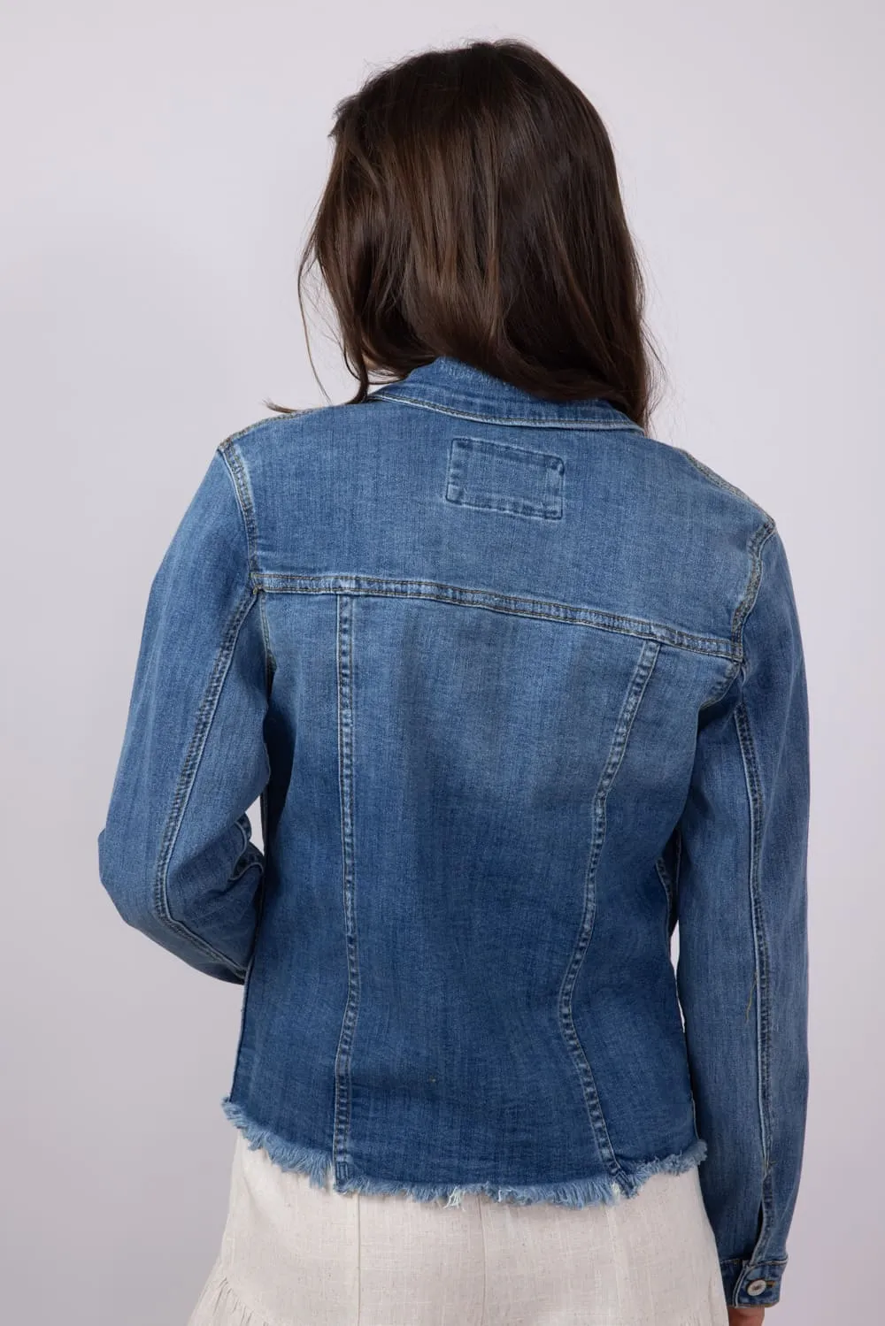 KanCan Frayed Hem Denim Jacket for Women | KC5085D sold by Glik’s product image thumbnail 4